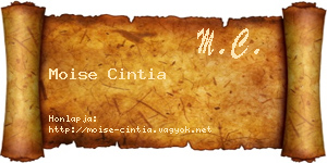 Moise Cintia névjegykártya